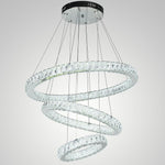 Geometrical Design Circle Chandelier Metal Crystal Ceiling Light