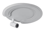 White Arc Flush Mount Light with Spotlight for Study Bedroom