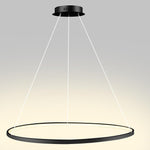 Round Geometric 30-Watt Single Ring Integrated LED Modern Bedroom Pendant