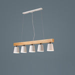 Row Of Lights Farmhouse Pendant Light Metal Wood Bamboo Pendant Lighting