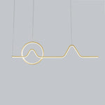 Circular Linear Dimmable LED Artistic Modern Chandeliers Kitchen Island Lighting