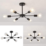 Mid-Century Sputnik Semi-Flush Mount Bedroom 193sq ft - 269sq ft Illumination Area Ceiling Light