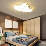 Two Heart Shaped Flush Mount Ceiling Light Dimmable Lamp 1 Bulb
