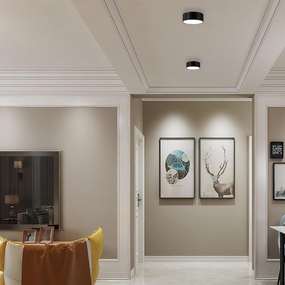 Thick Cylindrical LED Black Modern Ceiling Lights Flush Mount Light