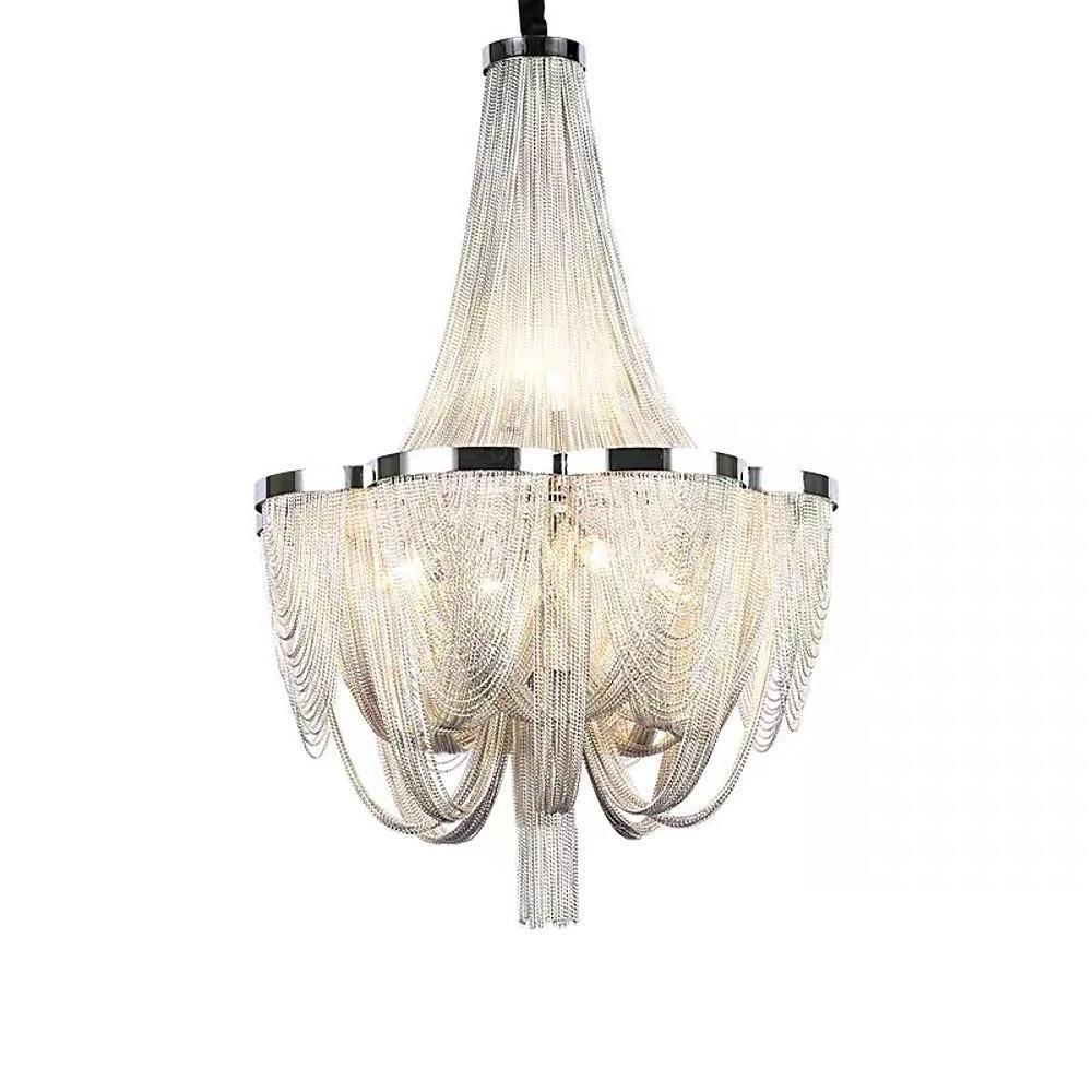 Silver Chandelier Metal Kitchen Dining Room Lighting Ceiling Light 6 Lights