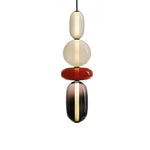 Multiple Shapes Colored Glass Pendant Light Metal Pendant Lighting