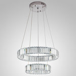 2-ring Regular Shape Steel Crystal LED Chandelier