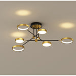 Circular 8-light Design LED Nordic Flush Mount Ceiling Light Chandeliers