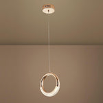 Ring Shaped LED Electroplated Metal Modern Pendant Light Hanging Lamp Chandeliers