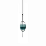 1 Bulb Gradient Blue Glass Pendant Light Modern Industrial Pendant Lamp