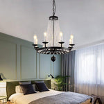 Empire Wagon Wheel Chandelier - 8/10/12 Candle Lights,20'' Adjustable Chain, Crystal Accents