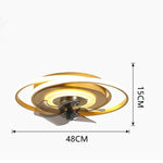 Geometric Modern Ceiling Fans with LED Light