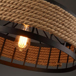 Circular Rope Wrapped Country Chandelier Hanging Lamp Pendant Light Island Lights