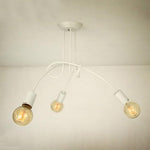 Simplistic Painted Metal Modern Chandelier Exposed Twisted Stem Lights