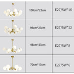 Globe Cluster Pendant Light Metal Glass LED Living Room Ceiling Lights