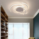 30 Inch Swirls Circle Abstract LED Flush Mount Ceiling Light for Living Room