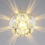 Electroplated Metal Crystal Flower Multi Color LED Modern Ceiling Light