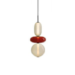 Multiple Shapes Colored Glass Pendant Light Metal Pendant Lighting