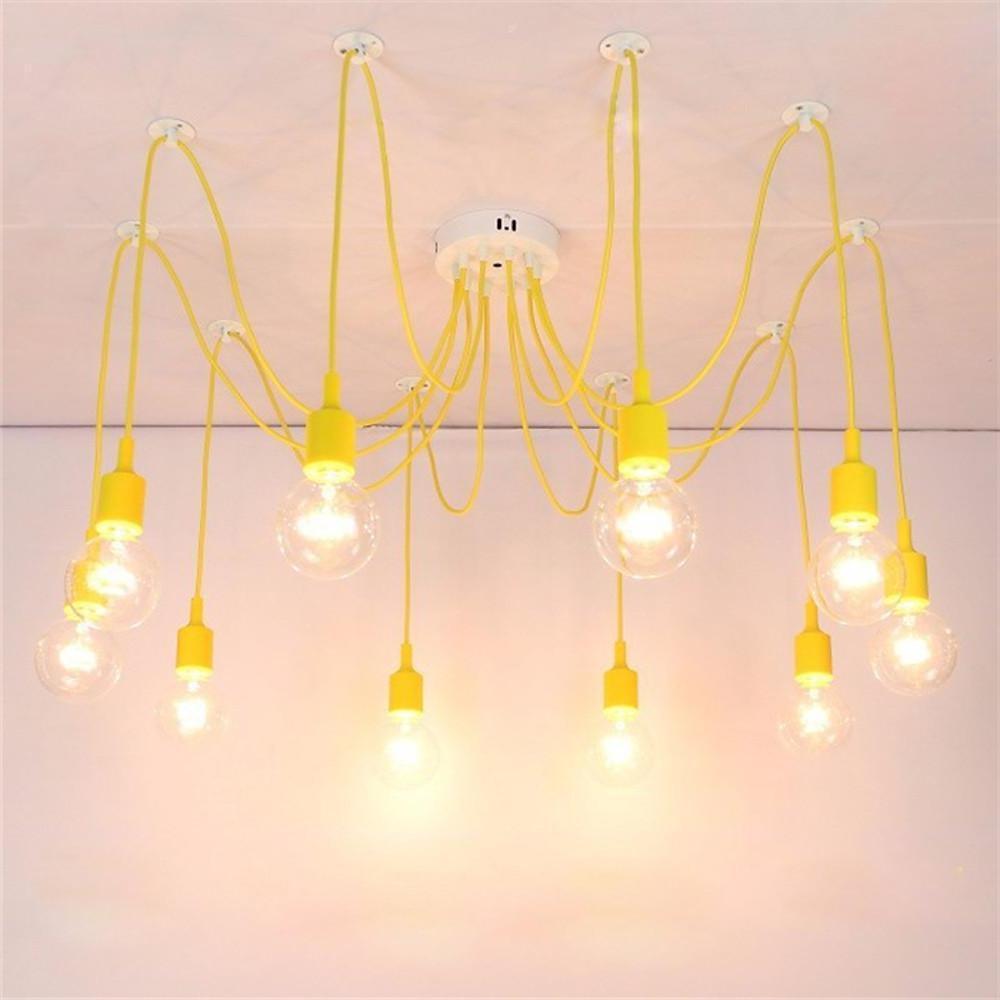 Cluster Spider Pendant Lighting 10-heads DIY Adjustable Ceiling Lights