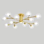 Globe Metal Glass Industrial LED Flush Mount Ceiling Lights for Bedroom