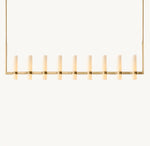 Ravelle Linear Milk Glass Chandelier 71"