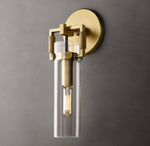 Machinist Glass Cylinder Sconce 9"