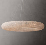 Crystal Halo Clear Round LED Chandelier 72"