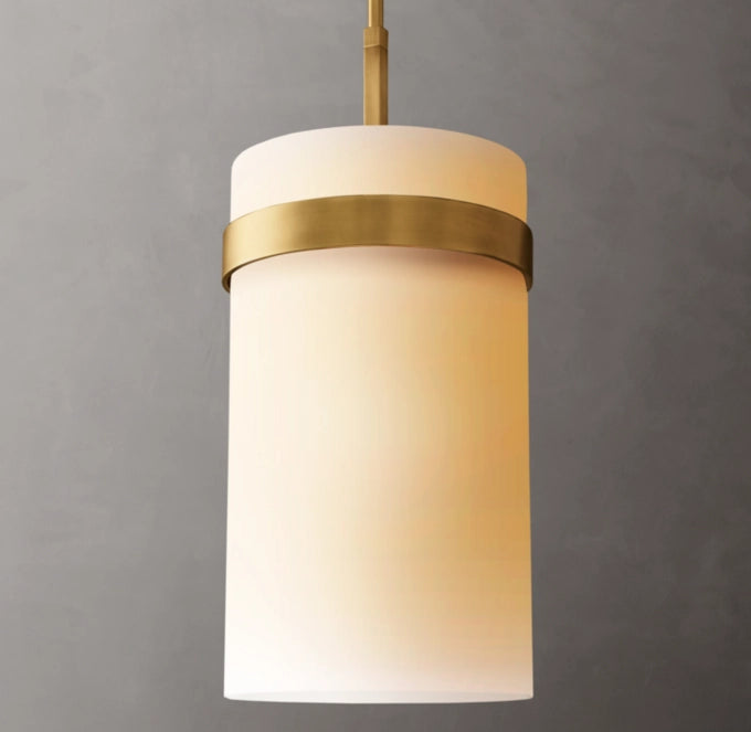 Ravelle Milk Glass Pendant 12"
