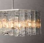 Lattice Clear Glass Rectangular Chandelier 49"