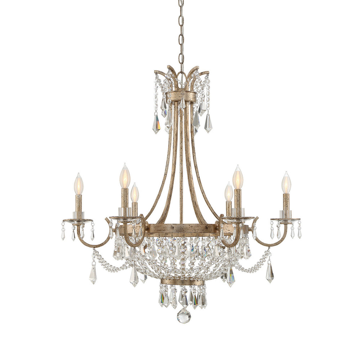 Claiborne Chandelier, 6-Light, Avalite, 33"W (1-3060-6-60 1K16C)