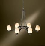 Ribbon Chandelier, 6-Lights, Dark Smoke, Opal (GG), 38.5"W (104106-SKT-07-GG0236 LPWV8)