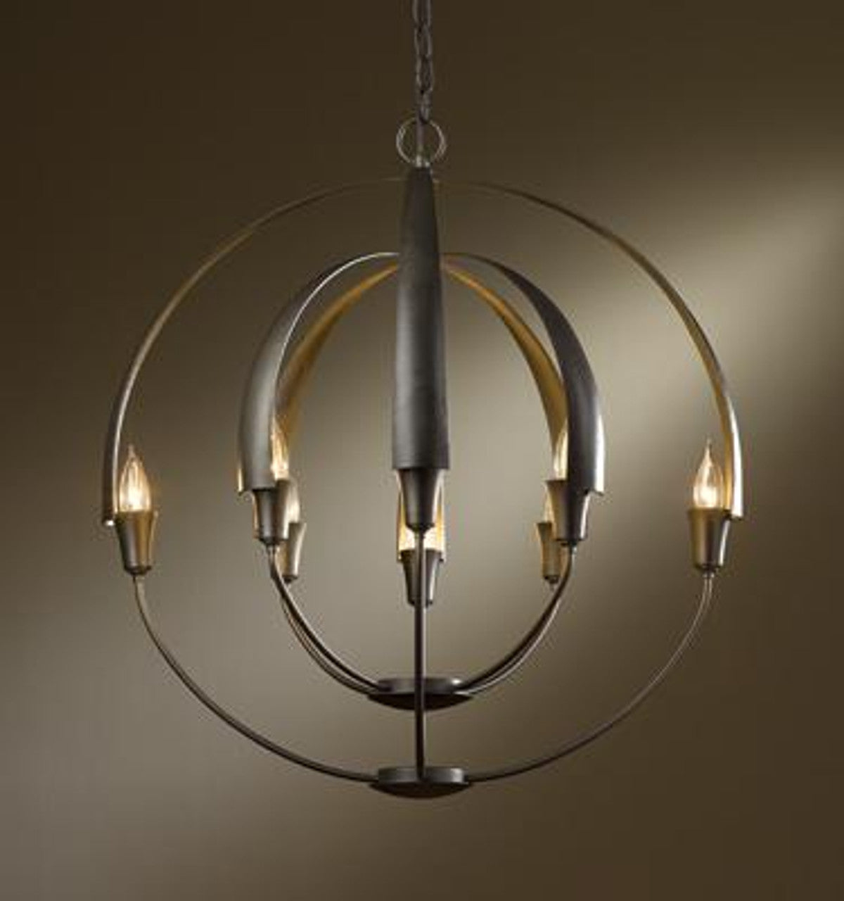 Flora Chandelier, 5-Light, Dark Smoke, Opal and Seeded Glass, 22.2"W (103045-SKT-07-ZS0354 23KUA2)