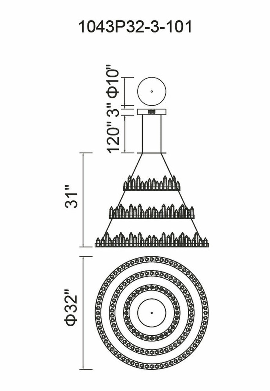Juliette 3 Tier LED Chandelier
