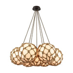 Elk Home - 10710/7SR - Coastal Inlet - 7 Light Chandelier in Transitional Style with Coastal/Beach and Modern Farmhouse inspirations - 11 Inches tall and 32 inches wide