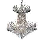 Chrome Four-Light Chandelier with Clear Royal Cut Crystals