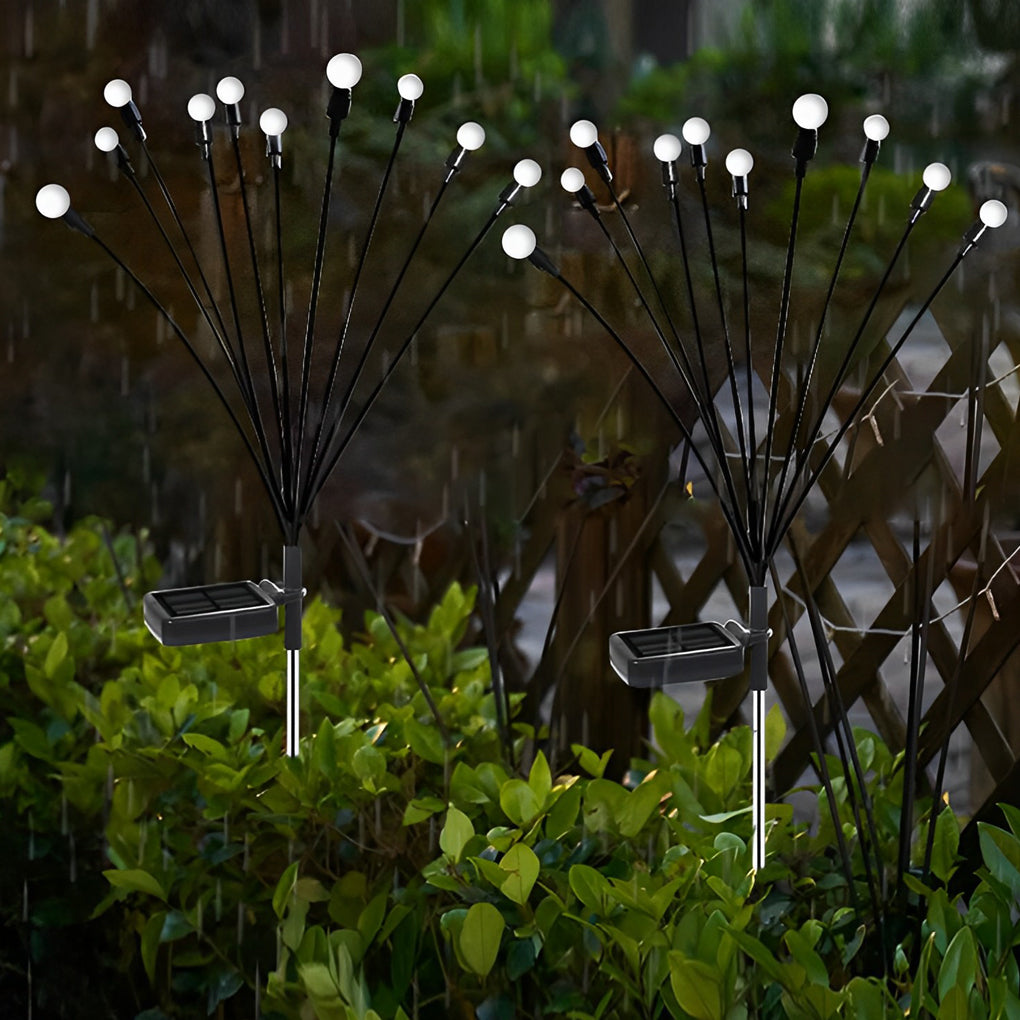 2pcs Waterproof 10 LED Lights Solar Powered Fireflies Lights Lawn Lights
