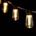 Retro 40 Lights Long Bulb USB Rechargeable LED Solar String Lights Outdoor