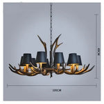 Retro Antlers LED Chandelier Table Dining Room Kitchen Interior Lighting Fixture