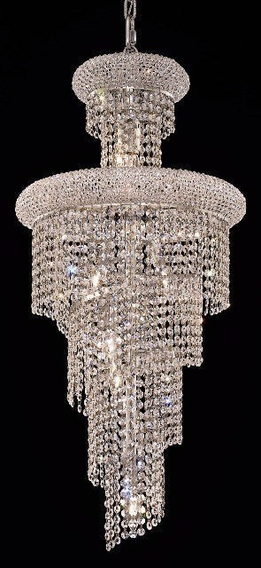 10 Light Spiral Crystal Chandelier chrome plated– YOVINO