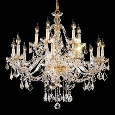 Gold plated 12 Light Bohemiancrystal Chandelier