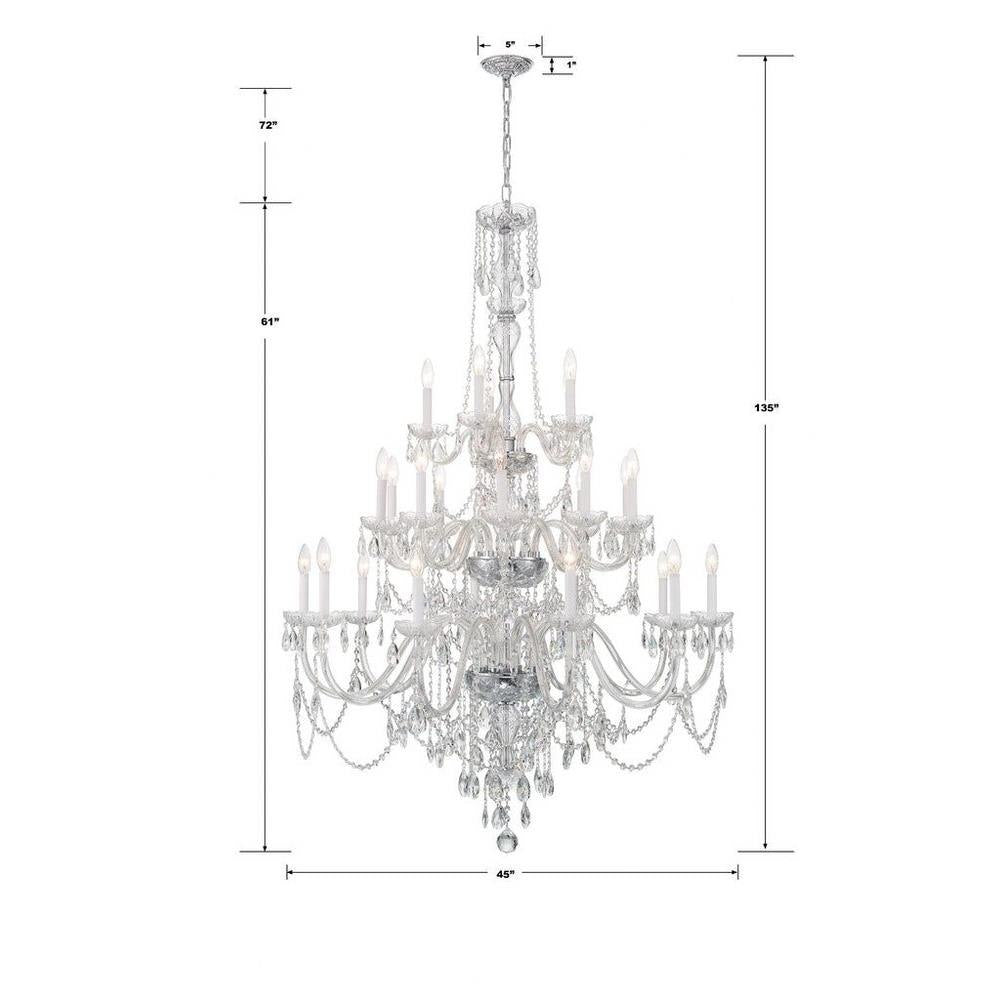 Bailey Street Home - 49-BEL-4955215 - Lindsay Quadrant - 25 Light Chandelier In Traditional Style-61 Inches Tall and 45 Inches Wide