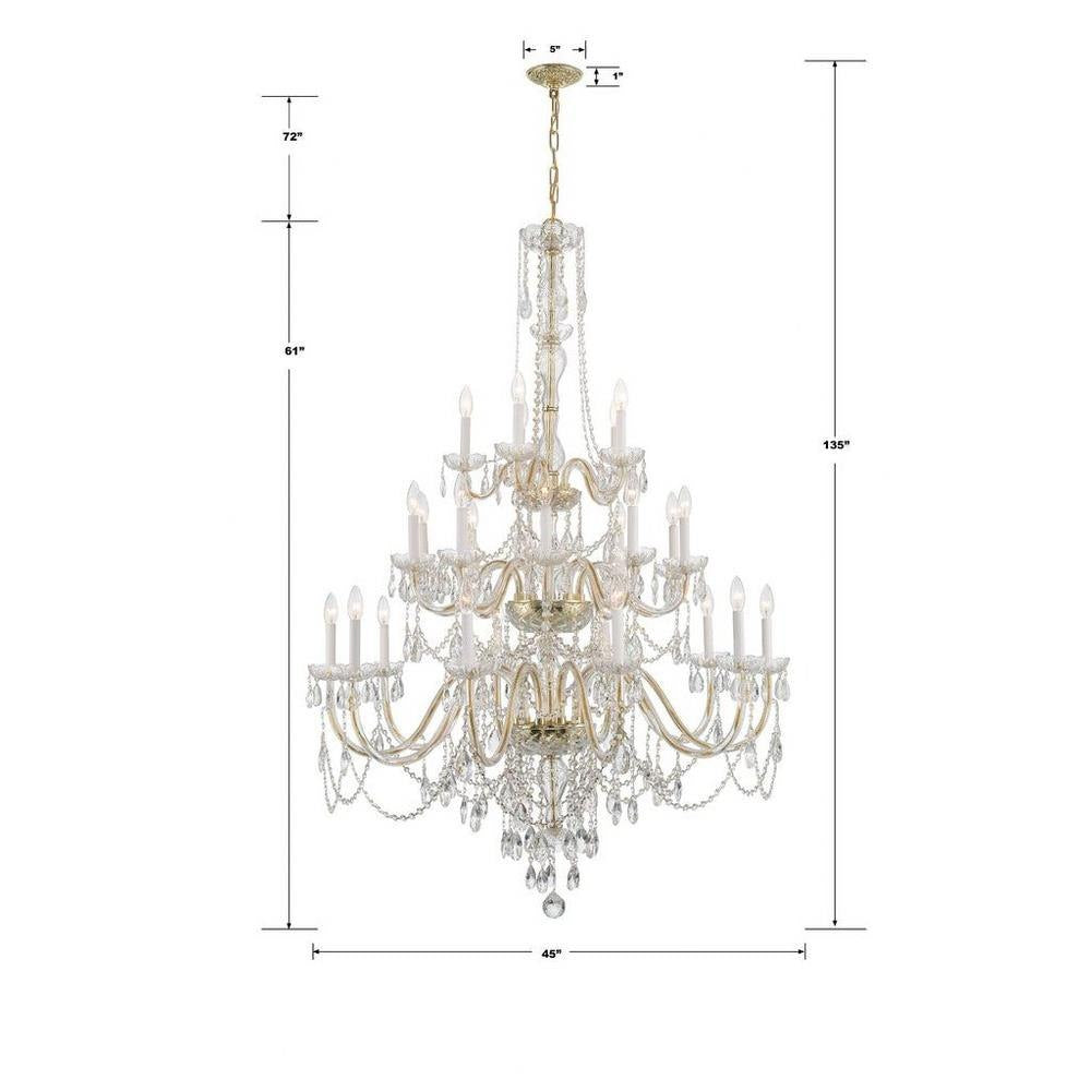 Bailey Street Home - 49-BEL-4955215 - Lindsay Quadrant - 25 Light Chandelier In Traditional Style-61 Inches Tall and 45 Inches Wide