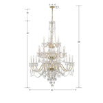 Bailey Street Home - 49-BEL-4955215 - Lindsay Quadrant - 25 Light Chandelier In Traditional Style-61 Inches Tall and 45 Inches Wide
