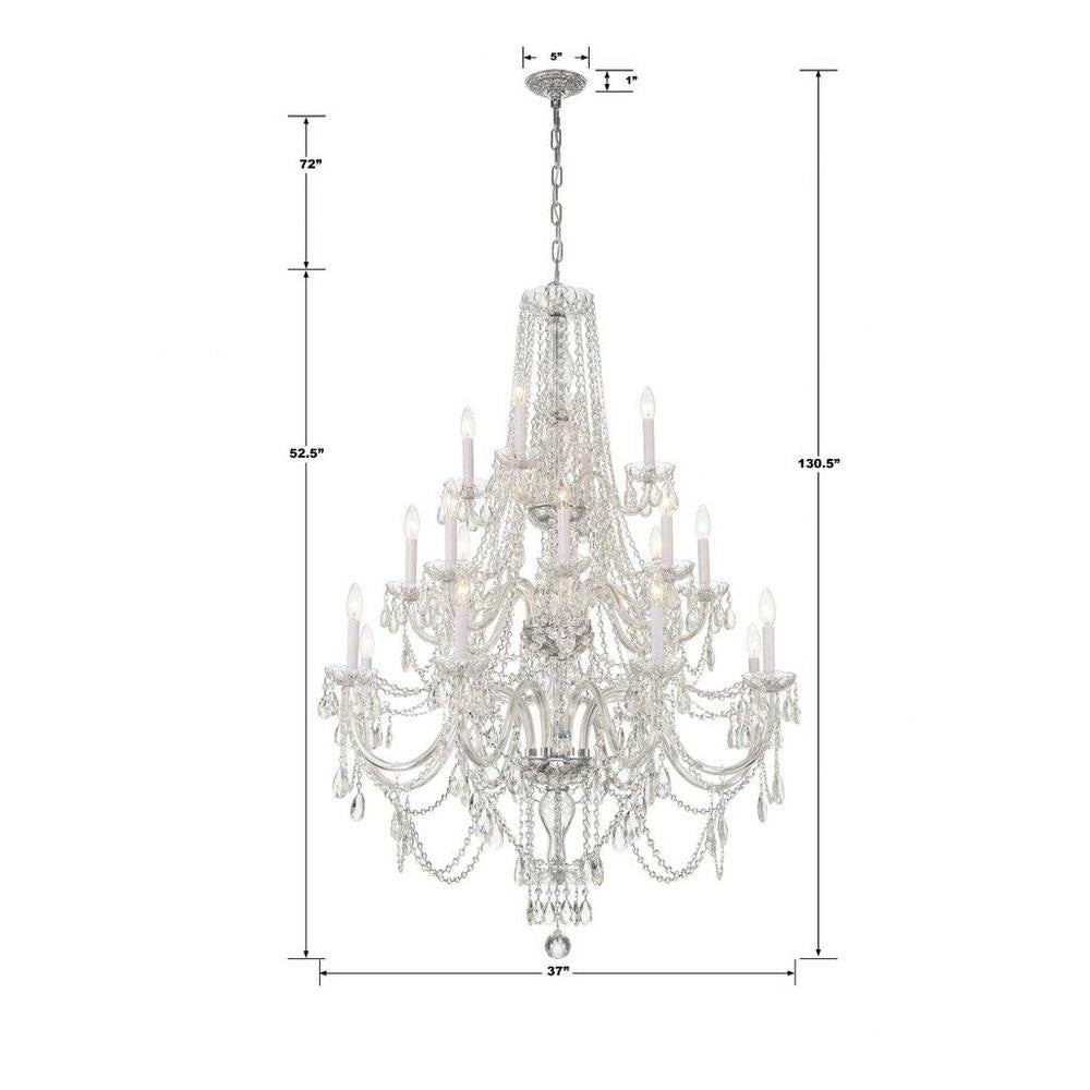 Bailey Street Home - 49-BEL-4955216 - Lindsay Quadrant - 20 Light Chandelier In Traditional Style-52.5 Inches Tall and 37 Inches Wide