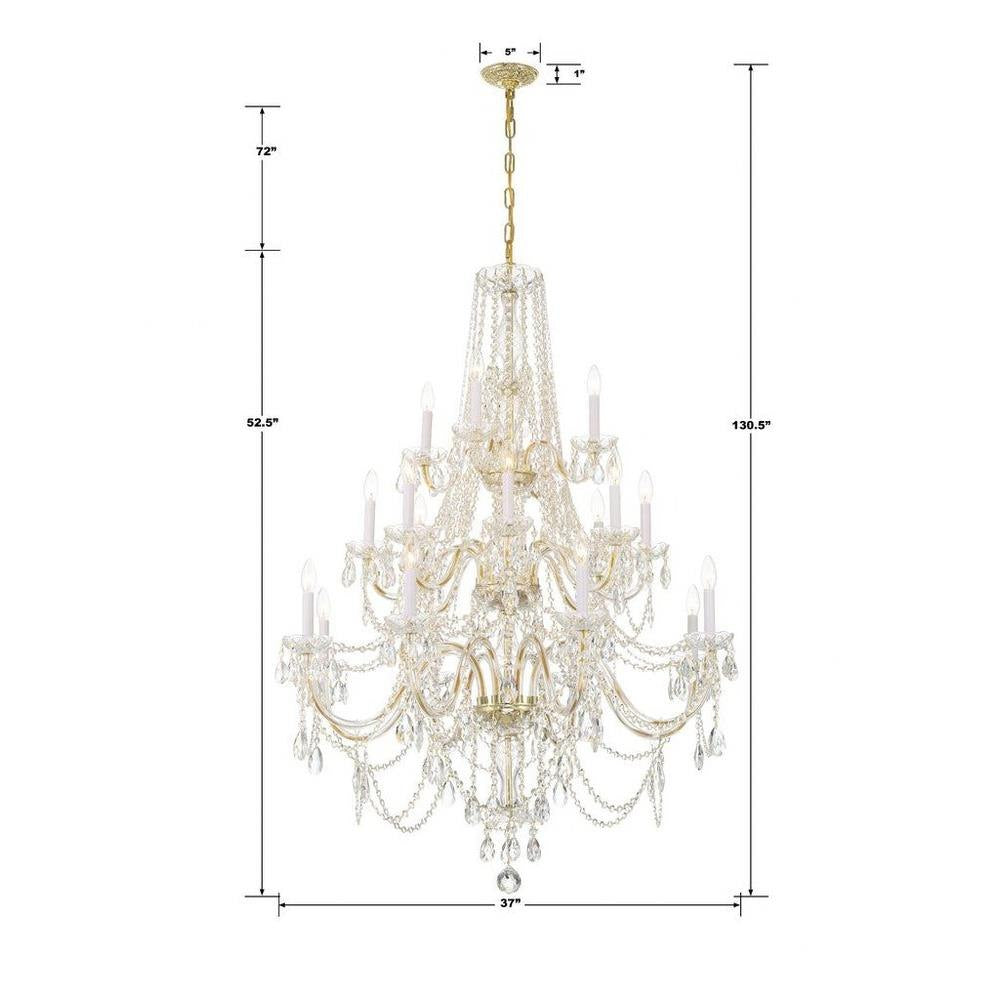Bailey Street Home - 49-BEL-4955216 - Lindsay Quadrant - 20 Light Chandelier In Traditional Style-52.5 Inches Tall and 37 Inches Wide