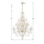 Bailey Street Home - 49-BEL-4955216 - Lindsay Quadrant - 20 Light Chandelier In Traditional Style-52.5 Inches Tall and 37 Inches Wide