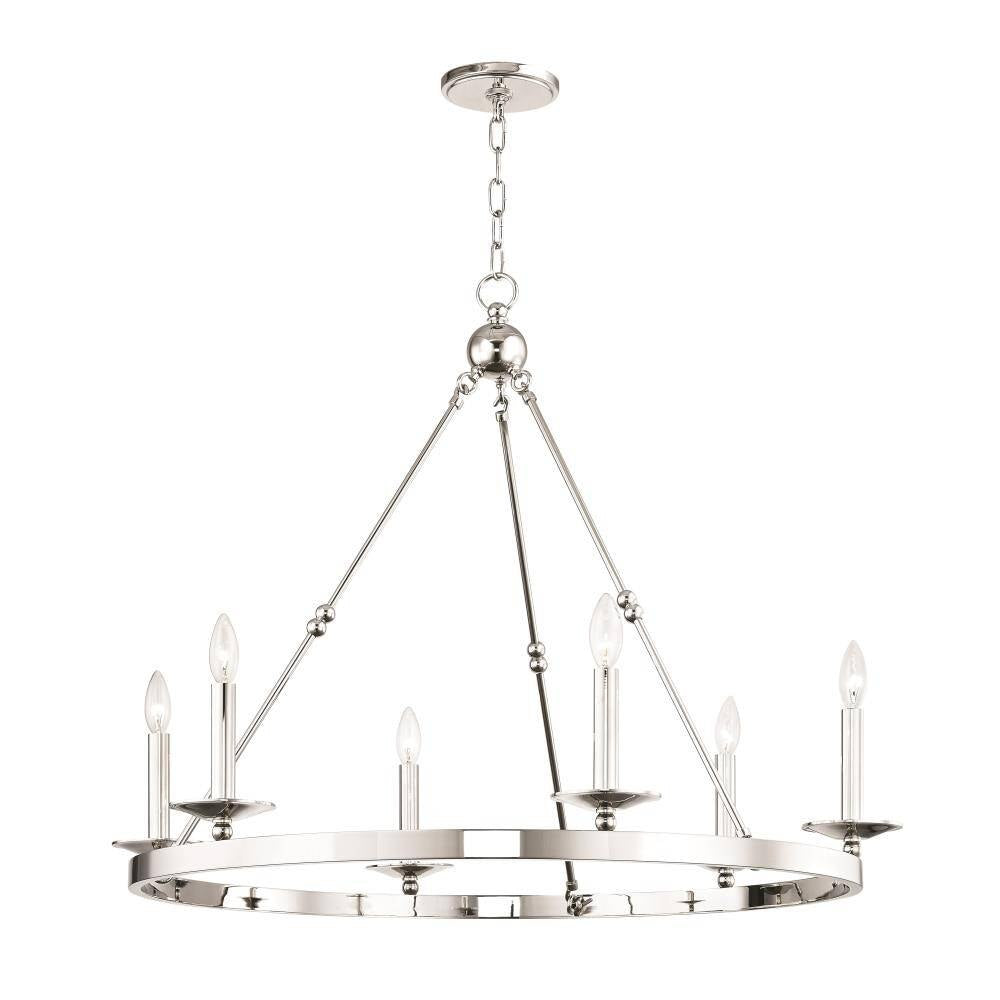 Bailey Street Home - 116-BEL-2972609 - Contemporary Six Light Chandelier