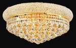 10 light crystal flush mount ceiling light dressed with crystal balls with gold finish