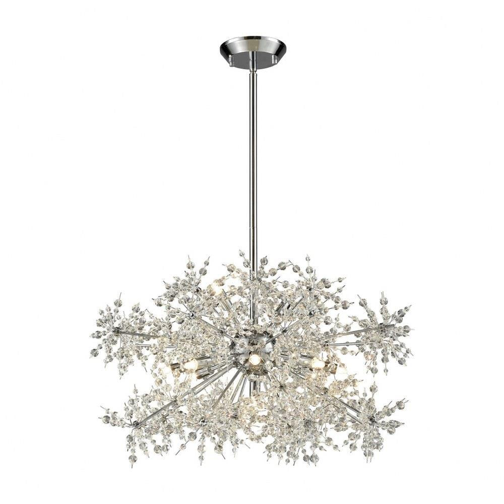 Elk Home - 11894/11 - Snowburst - 11 Light Chandelier in Modern/Contemporary Style with Luxe/Glam and Mid-Century Modern inspirations - 18 Inches tall and 28 inches wide
