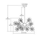 Elk Home - 11894/11 - Snowburst - 11 Light Chandelier in Modern/Contemporary Style with Luxe/Glam and Mid-Century Modern inspirations - 18 Inches tall and 28 inches wide